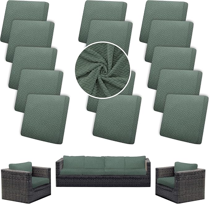 Outdoor Cushion Covers Set, Replacement by SUKAIKEQA