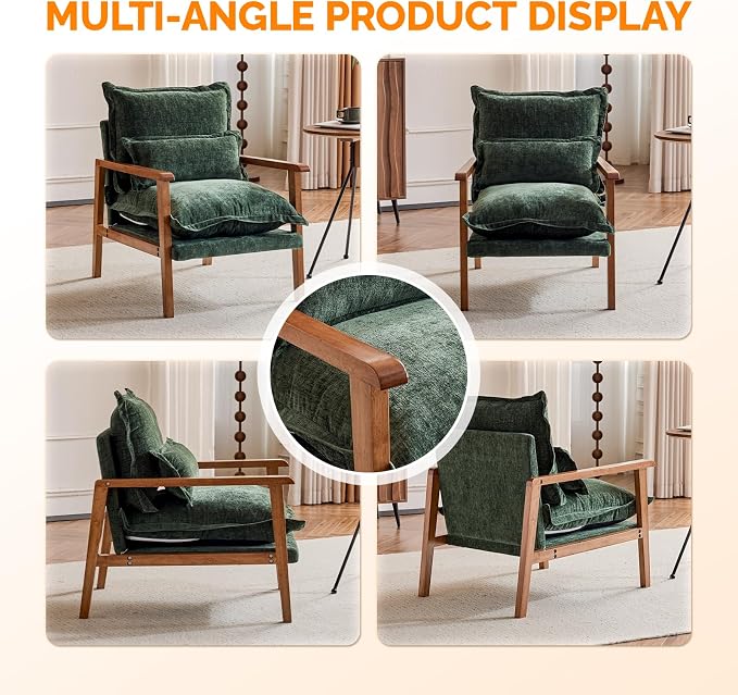 VINGLI Mid-Century Modern Cloud Accent Armchair - Image 3