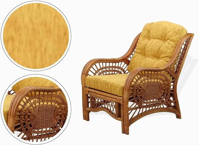 Malibu Lounge Living Accent Armchair Natural Rattan Wicker Handmade Design - Image 3