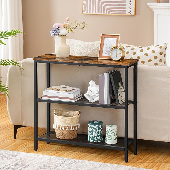 HOOBRO 29.5" Narrow Console Table, 3-Tier Entryway Table, Thin Sofa Table - Image 6