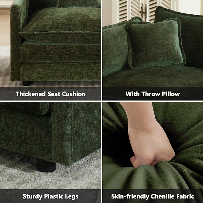 mikibama Luxury Oversized 3 Piece Sofa Set, 2 Pieces of 2 Seater and 1 Piece of - Image 5