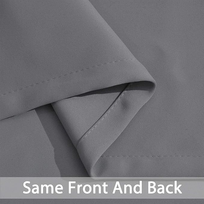 Yakamok 84 Inch Length Grey Blackout Curtains - Image 5