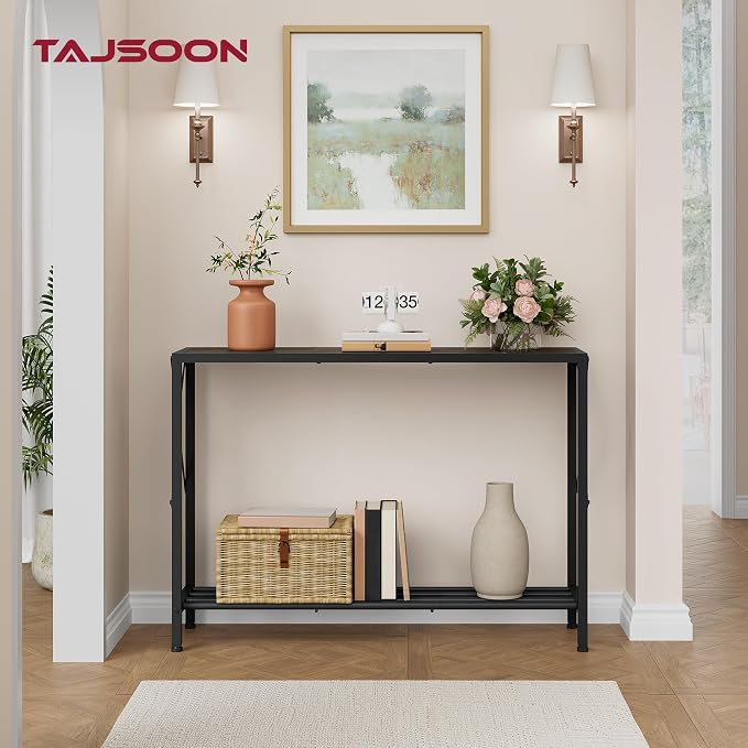 Tajsoon Industrial Console Table 41.8", 2 Tier Entryway Table - Image 2