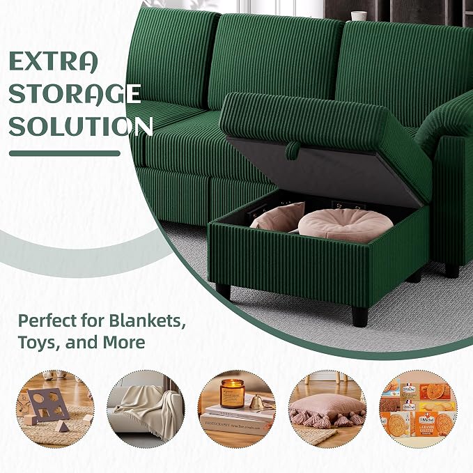 Vongrasig 79" Convertible Sectional Couch Sofa - Image 5