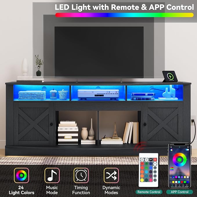 YITAHOME TV Stand for 75/80 Inch TV, Media Furniture TV Table - Image 6