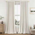 Guken Cream 100% Blackout Linen Curtains 132 Inch Length 2 Panels Set by Guken