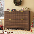 YOMILUVE Shoe Cabinet Storage for Entryway, Fluted Shoe Cabinet by YomiluveDesign