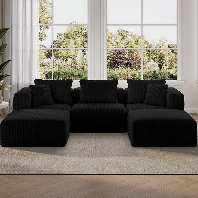 Novilla 106" Modular Sectional Sofa, Modern Cloud Sectional Couch by Novilla