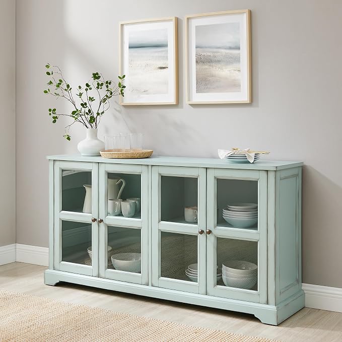 Crosley Furniture Holbrook Traditional Glass Door Sideboard Buffet Cabinet - Image 8