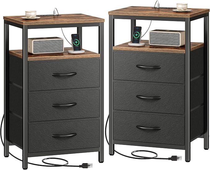 Huuger Nightstands Set of 2, 27.6 Inch End Tables by Huuger