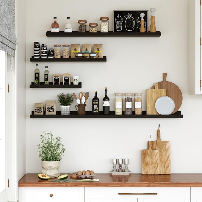 Floating Shelves for Wall, 48 inch Wood Floating Shelves Set of 2, Picture - Image 2