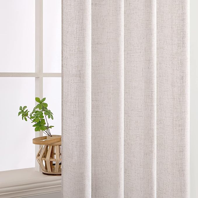 MIULEE White Linen Curtains 72 Inch Length - Image 5