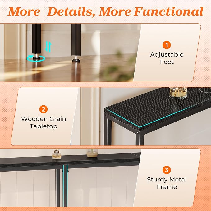 SUPERJARE 102.4 Inch Sofa Table - Image 9