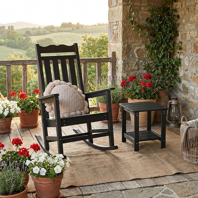 Stoog Outdoor Rocking Chairs Set of 4, All-Weather Porch Rocker - Image 2