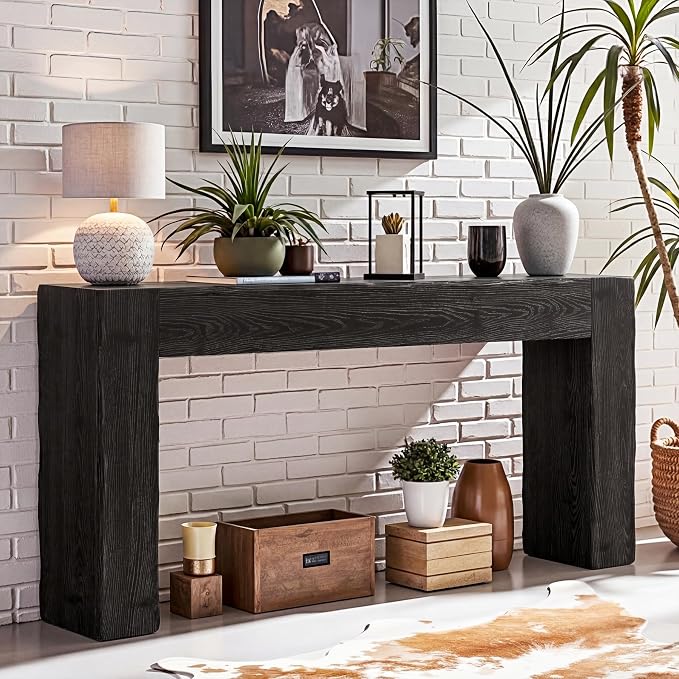 Tribesigns 63-Inch Solid Wood Console Sofa Table, Farmhouse Long Entryway Table by Tribesigns