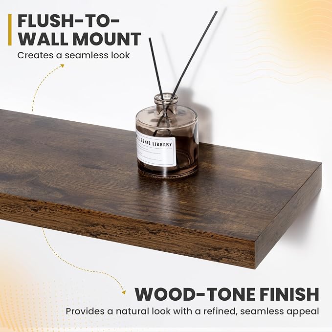 Acovy 30 Inch Floating Shelves, 9.3" Deep Floating Shelf Wall Mounted, Rustic - Image 4