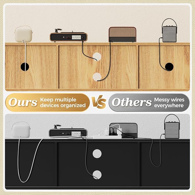 SUPERJARE Boho TV Stand for 65 Inch TV, Entertainment Center - Image 4