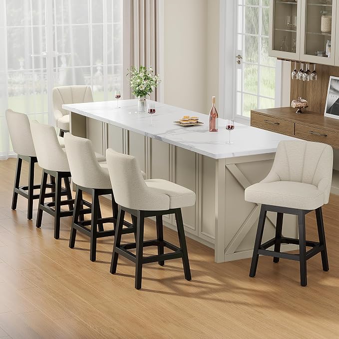 YaFiti Swivel Bar Stools Set of 3, 26 Inch Counter Height Bar Stools - Image 9