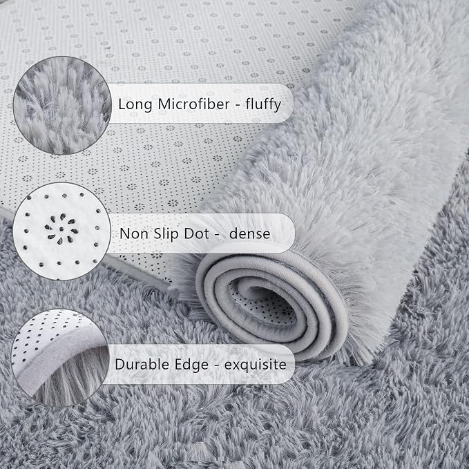Chicrug Soft Area Rugs for Bedroom Living Room Plush Fluffy Rug 4x6 Feet - Image 5