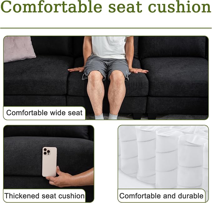122.8" Large Sectional Couches for Living Room, 6 Seater L Shaped Modular - Image 4