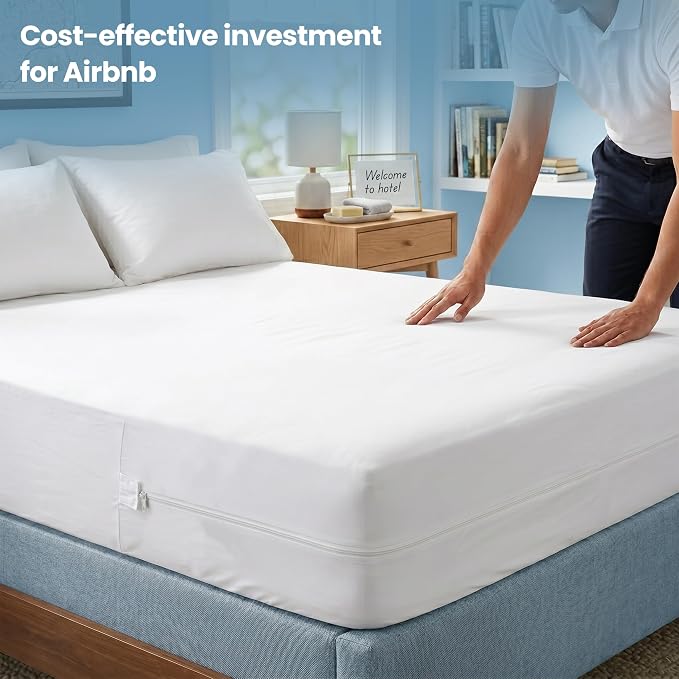Utopia Bedding Mattress Protector Zippered California King Size, 100% - Image 5
