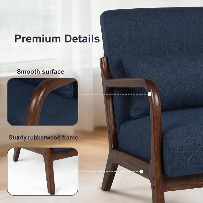 Mid Century Accent Chair, Comfy Arm Chair - Image 6