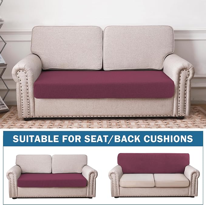 Water Repellent Couch Cushion Cover Loveseat Cover, Stretch Sectional Sofa Seat - Image 3