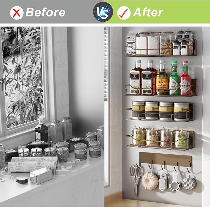 Magnetic Spice Rack for Refrigerator, 5 Pack Metal Strong Magnet Spice - Image 7