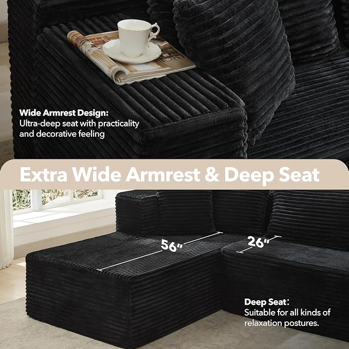 Modular Sectional Sofa Cloud Sectional Couch, Oversized Sofa Sleeper - Image 4