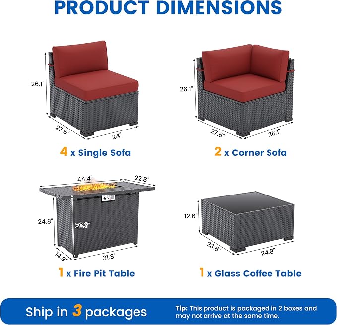 8 Piece Patio Furniture Set - Image 8