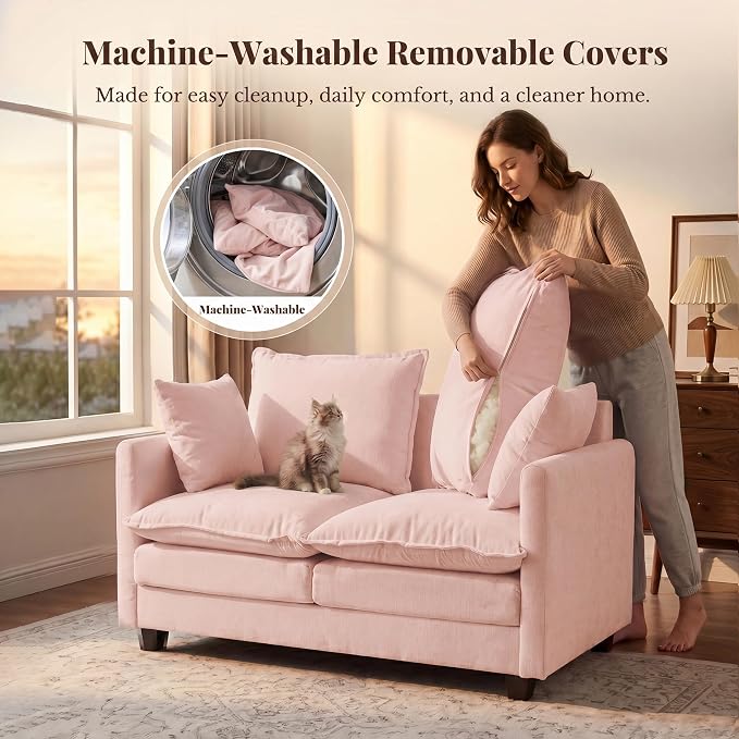 Loveseat Sofa with Cloud 3-Layer Cushion & 27" Deep Seat, Modern Love Seat - Image 7