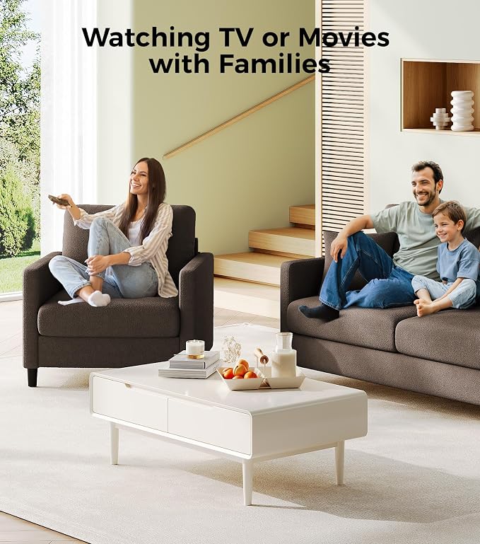 Welzona Sofa Accent Chair, Tool-Free Setup Living Room Accent Chairs, Comfy Arm - Image 9