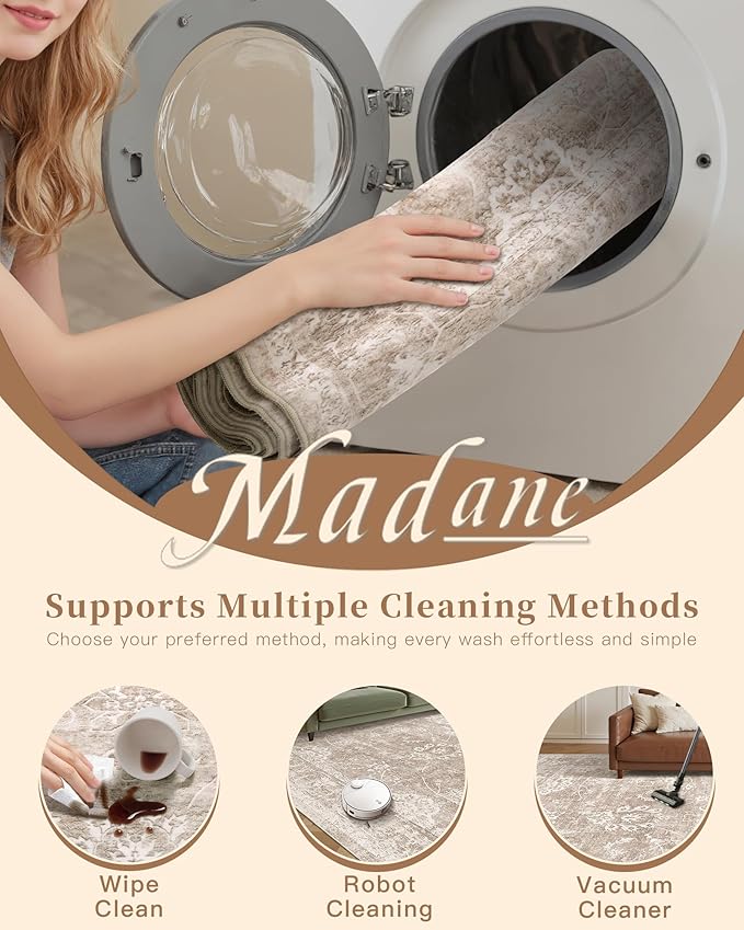 Madane 2x6 Washable Runner Rug Non-Slip, Vintage Kitchen Hallway Rug - Image 7