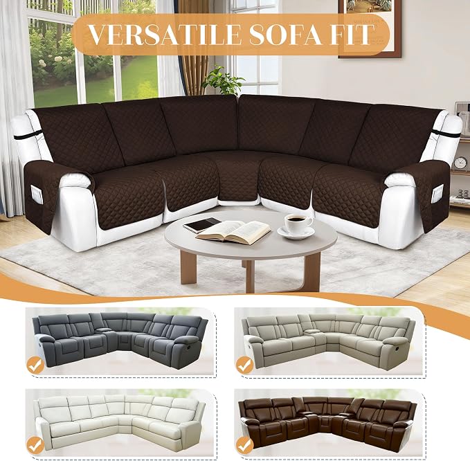 HDCAXKJ 100% Waterproof Reclining Sectional Couch Covers L Shape Recliner Sofa - Image 6