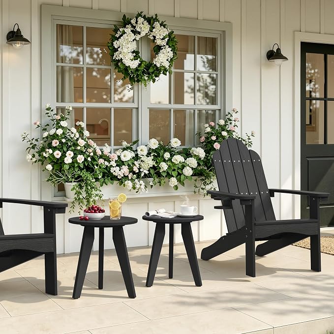 HDPS Outdoor Side Table Set of 2, Small Round Side Table Weather-Resistant - Image 7