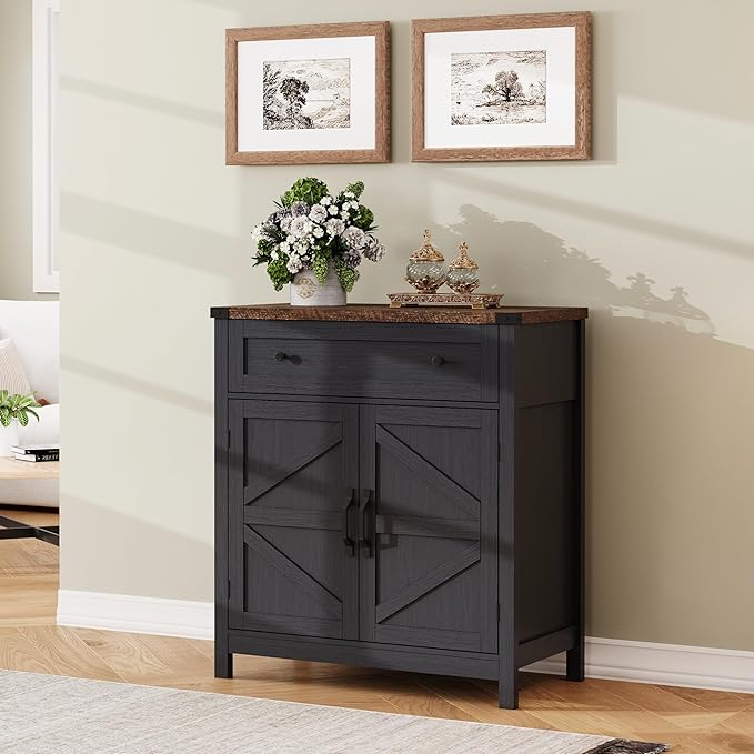 ChooChoo Kitchen Storage Cabinet, Coffee Bar Cabinet, Farmhouse Buffet Sideboard - Image 3