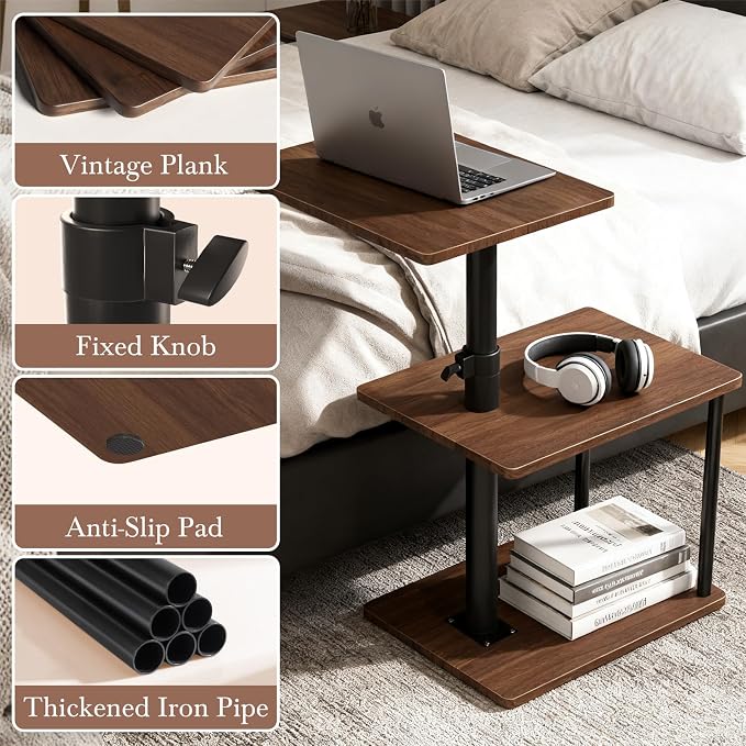 Faesun Swivel Side Table for Couch Arm, Adjustable C End Table for Recliner or - Image 5