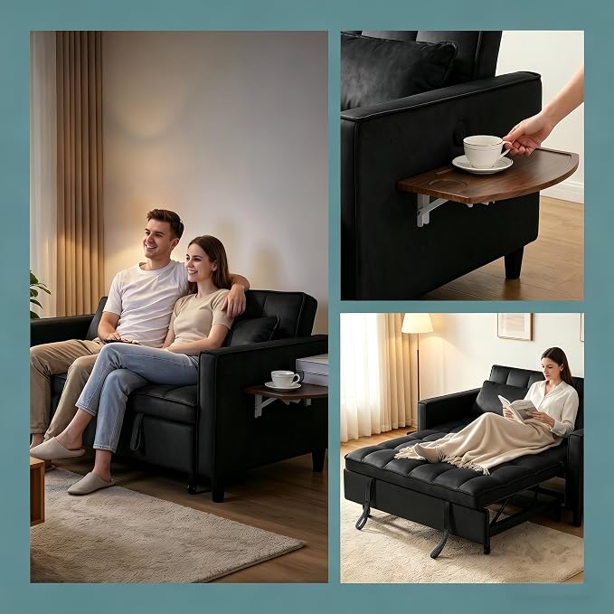 4 in 1 Convertible Sofa Bed, Pull Out Couch - Image 8