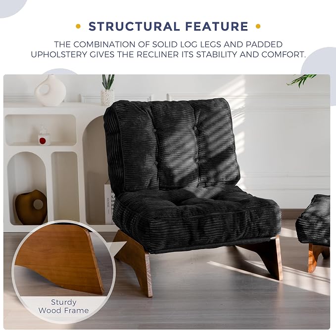 MAXYOYO Accent Chair with Ottoman Adjustable Backrest, Tufted Living Room Chair - Image 7