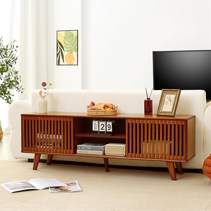 Bamboo TV Stand for TVs up to 65", Accent Entertainment Center - Image 5