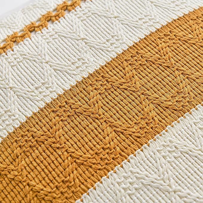 Fancy Homi Set of 1 Mustard Yellow Fall Decorative Throw Pillow Cover 20x20 Inch - Image 4