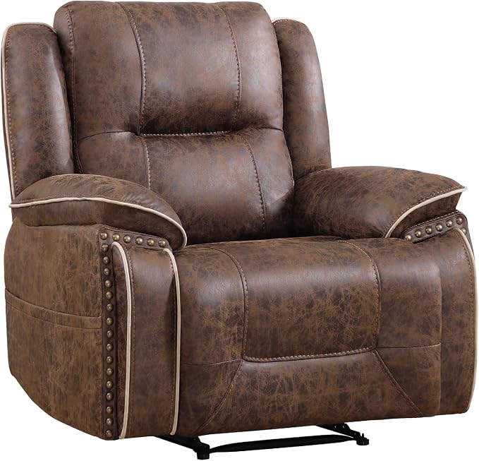 EBELLO Faux Leather Manual Recliner Chair, 1 Seater Reclining Sofa Chair - Image 9