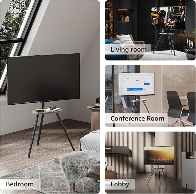 Tripod Easel TV Stand for 43–65 Inch TVs, Height Adjustable Swivel Floor TV - Image 7