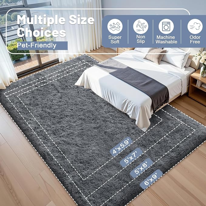 OLANLY 4x11 Area Rugs for Living Room Bedroom, Machine Washable Soft Fluffy - Image 9