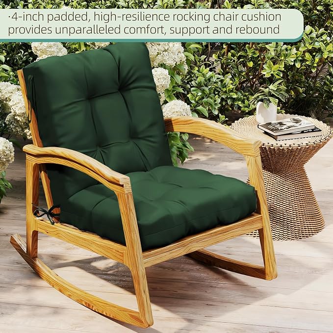 Outdoor Chair Cushion, High Back Soft Seat Pad - Image 3