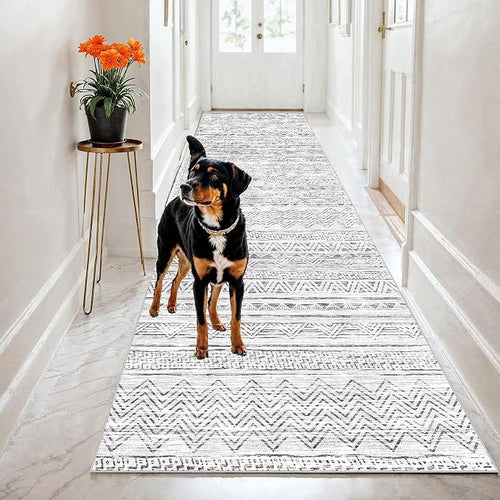 2x8 Washable Kitchen Runner Rug: Modern Moroccan Runners - Image 2
