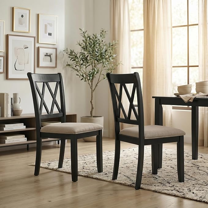 Roundhill Furniture Windvale Fabric Upholstered Dining Chair - Image 11