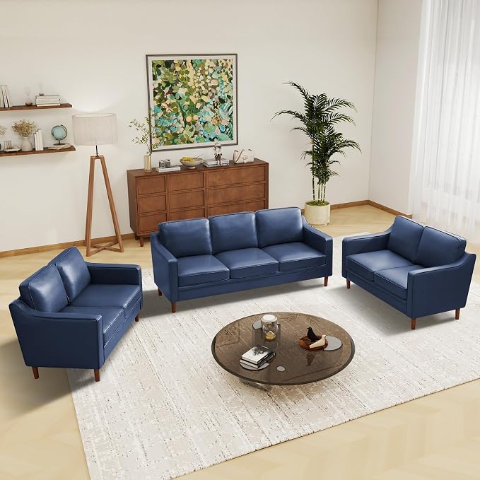 Kingfun Living Room Furniture Sets, Armchair and 2 Loveseat, Mid Century Modern by KINGFUN-Anexcitingoption