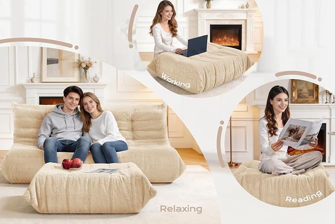 Bean Bag Pouf Ottoman, Foot Stool, Foot Rest - Image 4