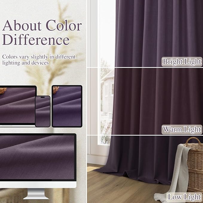 Guken 100% Blackout Curtains 84 Inch Length 2 Panels Set - Image 7